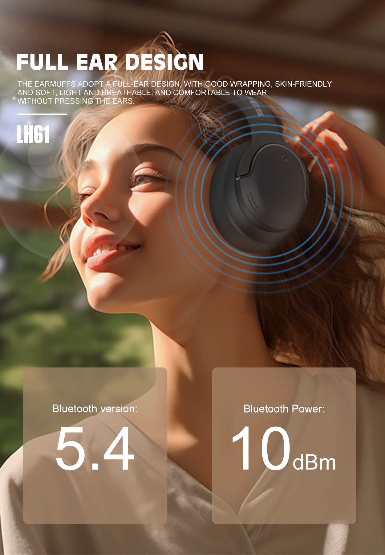 LENYES LH61 Auriculares Bluetooth 40mm Plegables Dual Modo Negro
