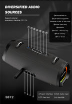 LENYES S872 Altavoz Bluetooth Portátil IPX6 TWS Compacto Negro