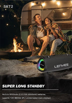 LENYES S872 Altavoz Bluetooth Portátil IPX6 TWS Compacto Negro