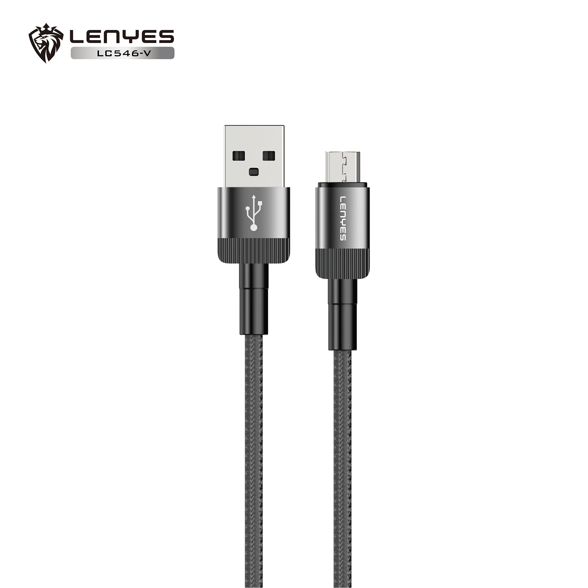 Cable USB-A a Micro USB Lenyes LC546-V | 2.4A (12W) | 1 Metro | Aleación de Aluminio y Nylon Trenzado