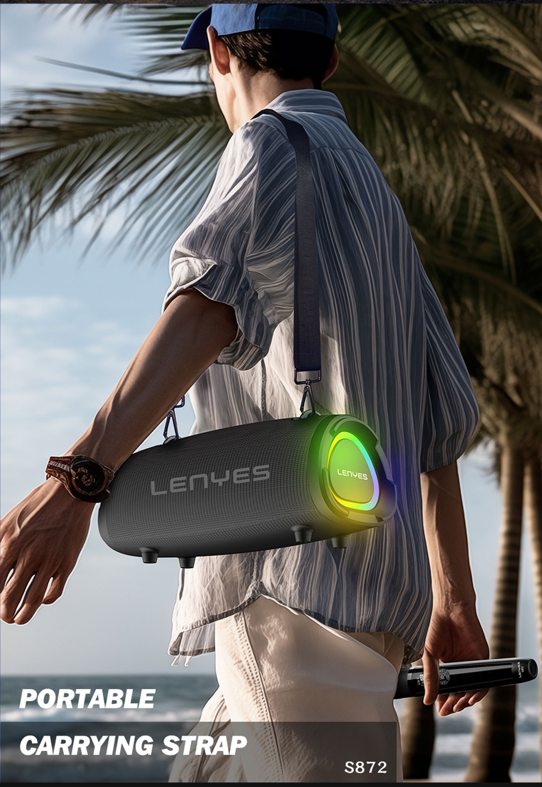 LENYES S872 Altavoz Bluetooth Portátil IPX6 TWS Compacto Negro