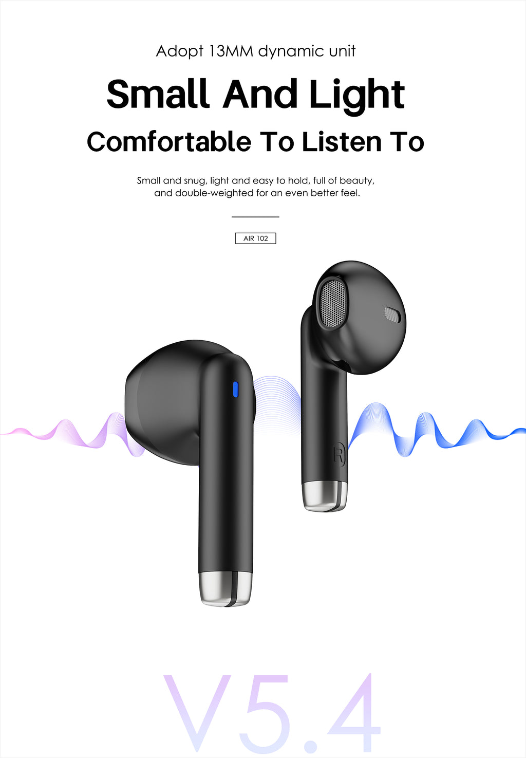 LENYES Air 102 Auriculares Bluetooth TWS con Carga Rápida y App Lenyes Audio