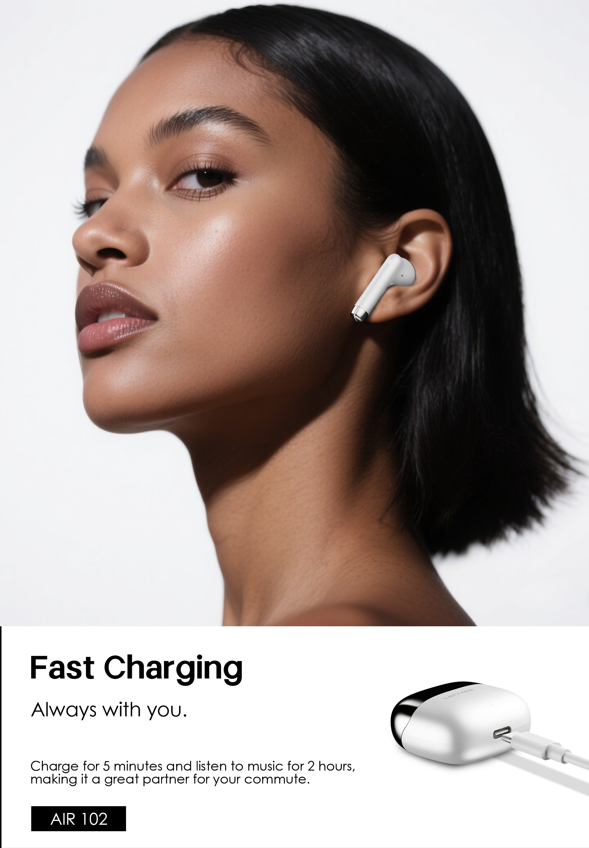 LENYES Air 102 Auriculares Bluetooth TWS con Carga Rápida y App Lenyes Audio