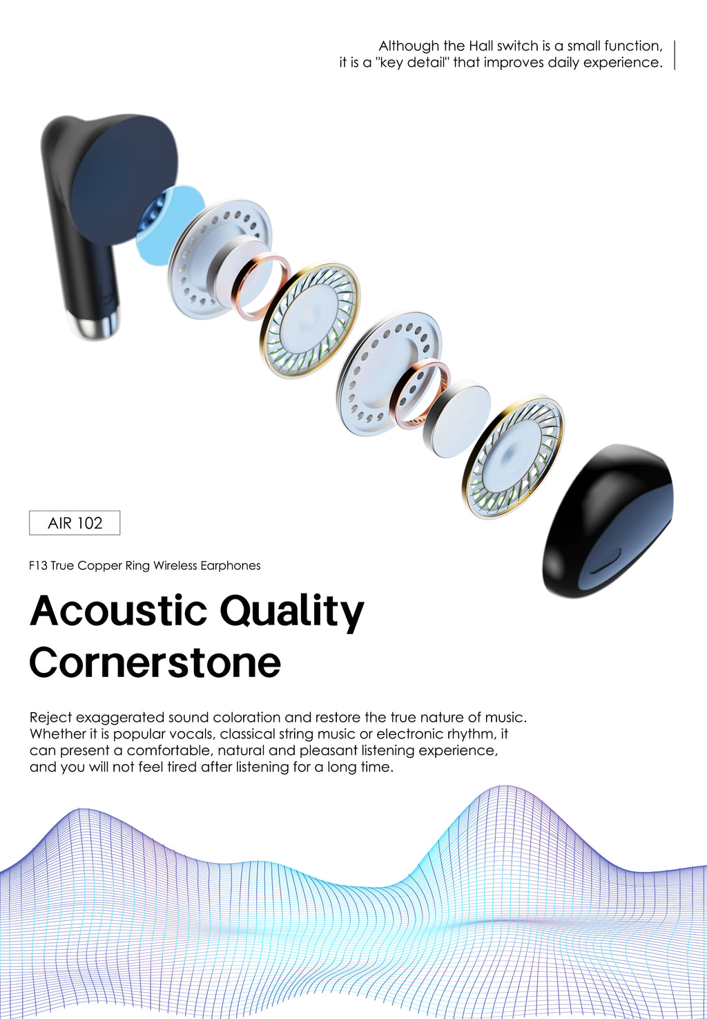 LENYES Air 102 Auriculares Bluetooth TWS con Carga Rápida y App Lenyes Audio