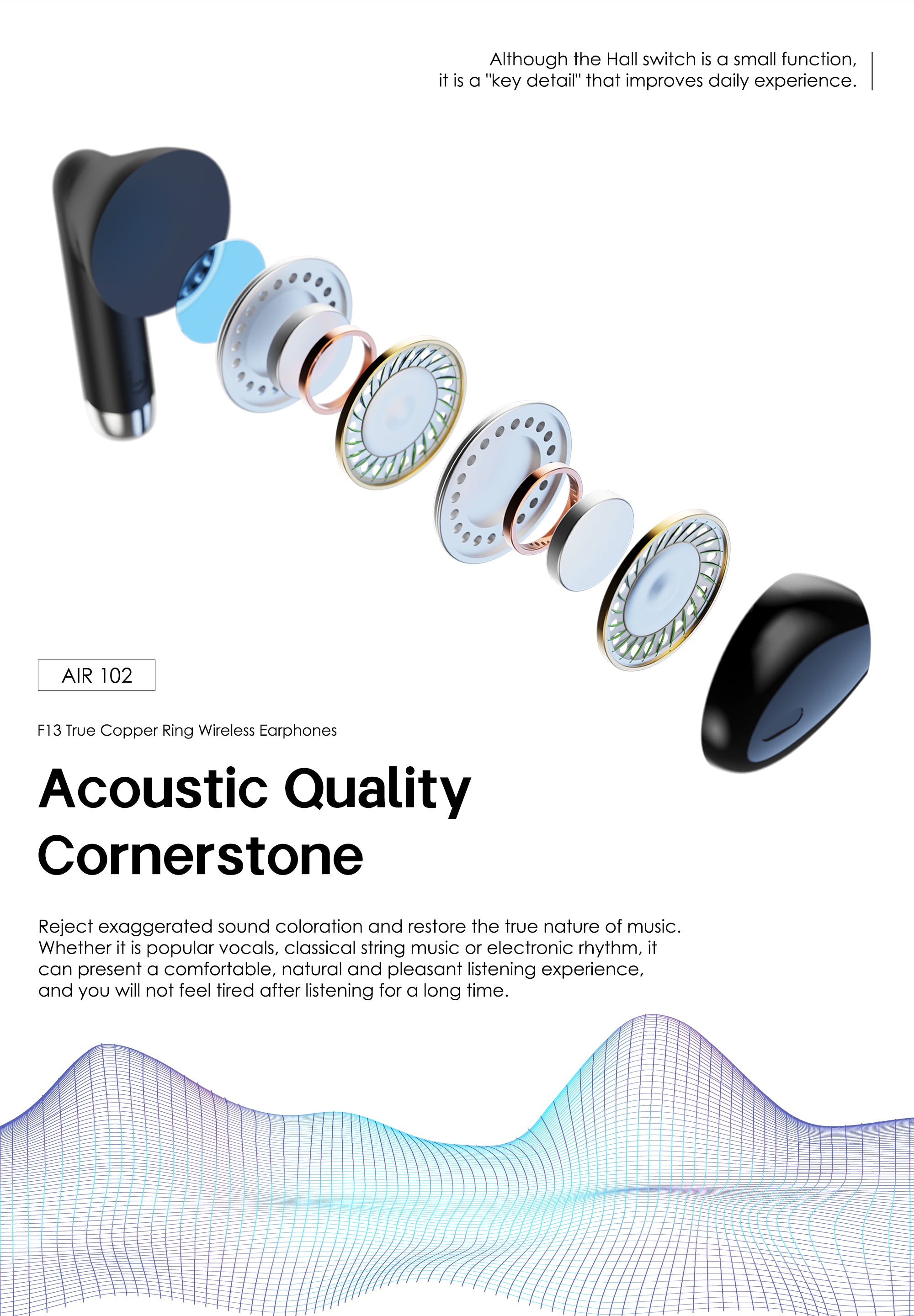 LENYES Air 102 Auriculares Bluetooth TWS con Carga Rápida y App Lenyes Audio