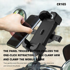 LENYES CR165 Soporte Móvil Moto Bicicleta 360° Ball Head One-Click Silicona Negro
