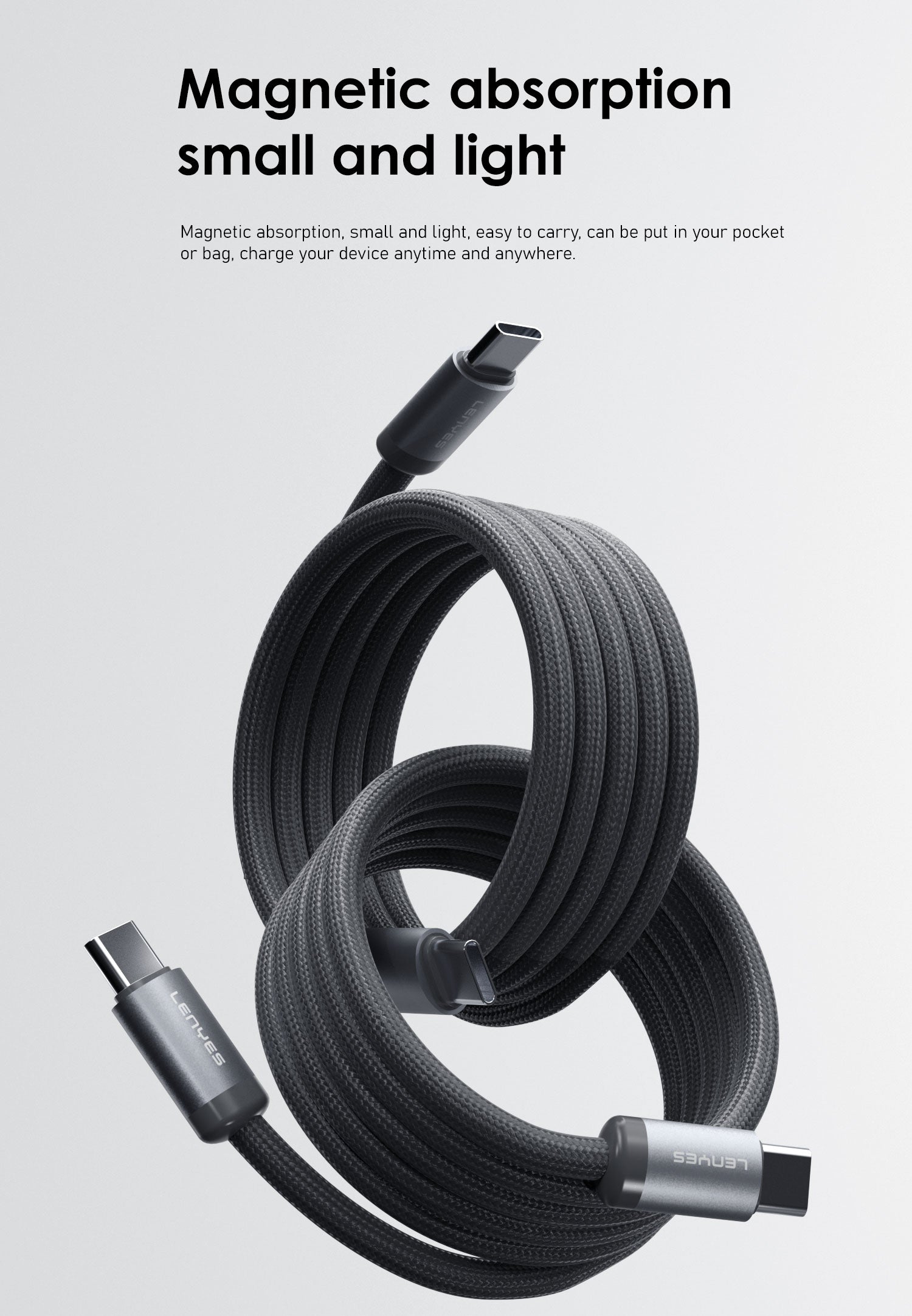 Cable Magnético 60W Lenyes LC527 Type-C