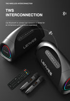 LENYES S873 Altavoz Bluetooth Premium IPX6 TWS Alta Resolución Negro