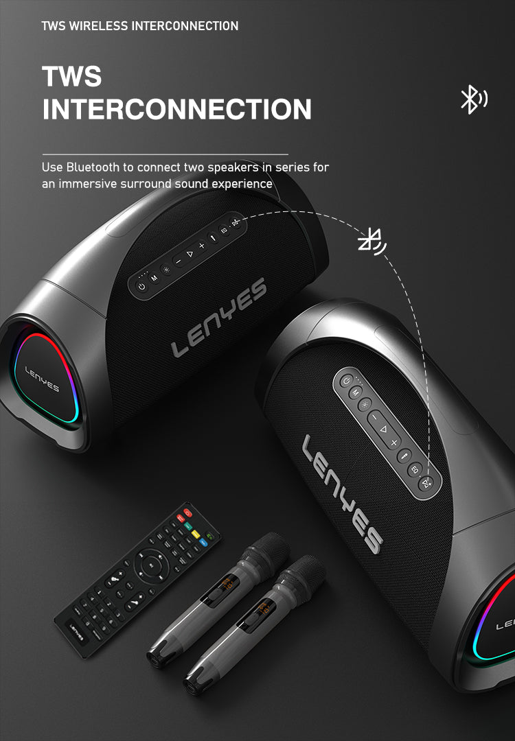 LENYES S873 Altavoz Bluetooth Premium IPX6 TWS Alta Resolución Negro