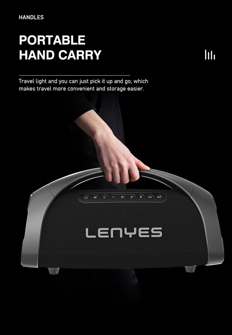 LENYES S873 Altavoz Bluetooth Premium IPX6 TWS Alta Resolución Negro