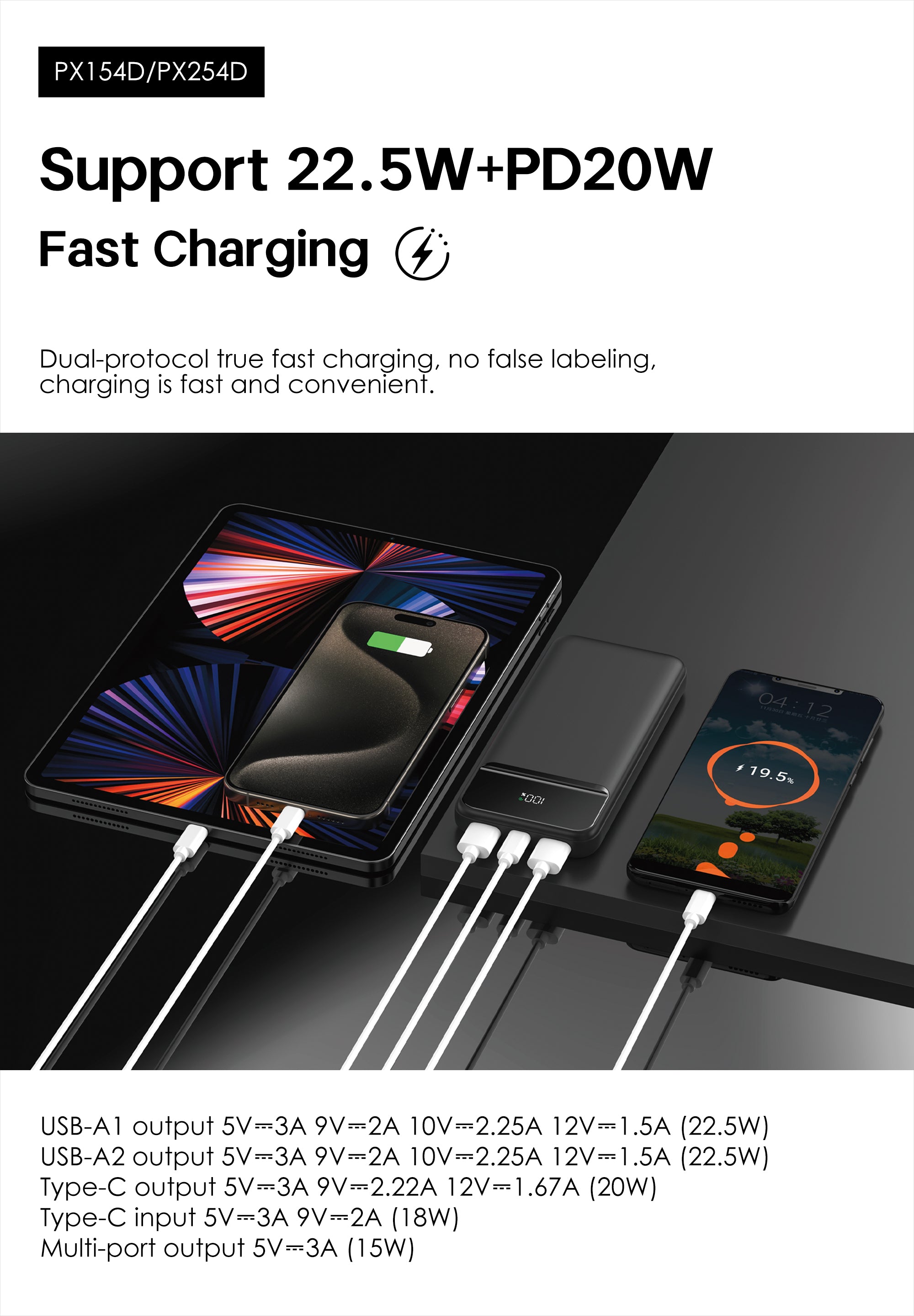 Powerbank 20.000mAH PX254D