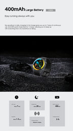 LENYES ORBIS Smartwatch Circular Monitor Salud SpO2 Presión 5-8 Días IP67 Negro