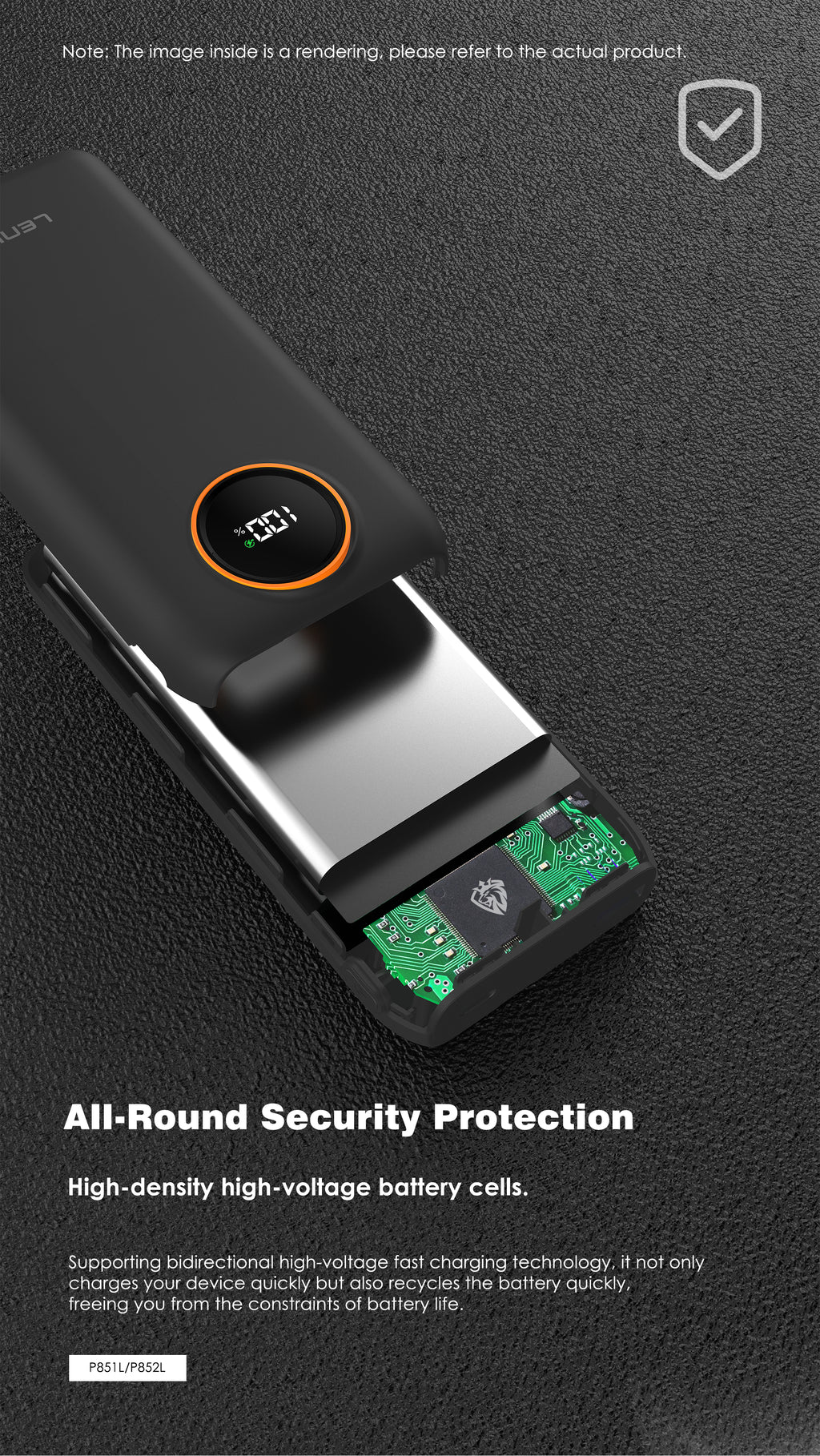 Powerbank 20.000mAH P852L BLACK