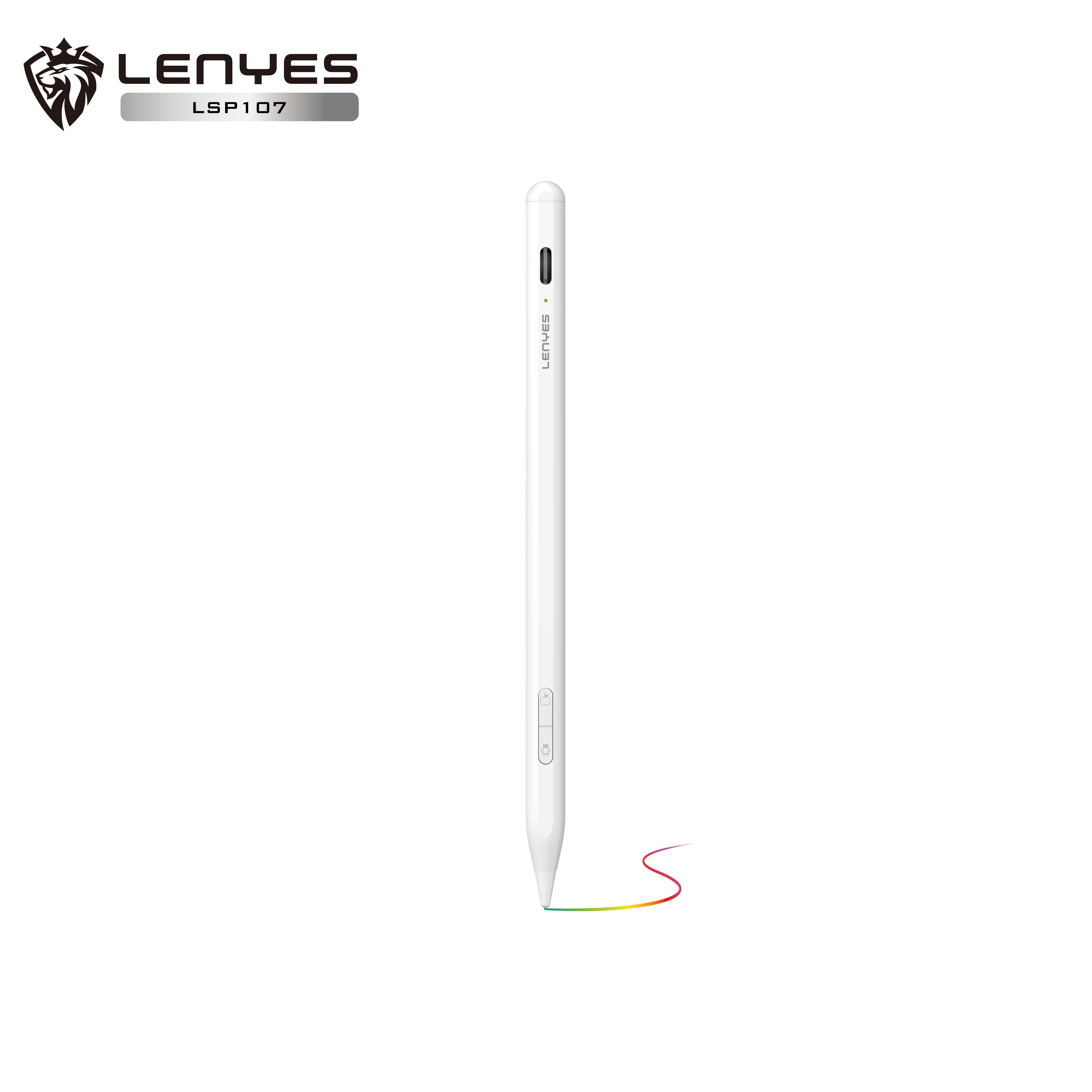 LENYES LSP107 Stylus Pen Dual Activo Rechazo Palma USB-C Magnético Blanco