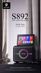 LENYES S892 Altavoz Bluetooth Profesional IPX6 TWS 15h + 2 Micrófonos Negro