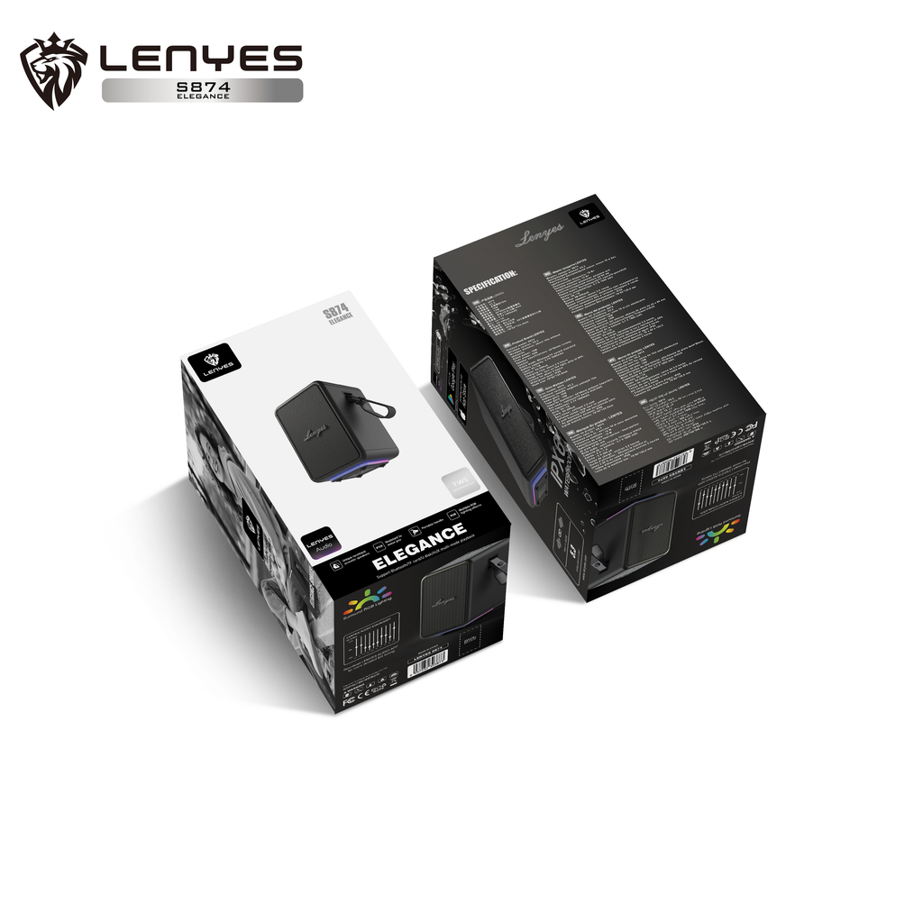 LENYES S874 Altavoz Bluetooth Alta Fidelidad IPX6 TWS Premium Negro