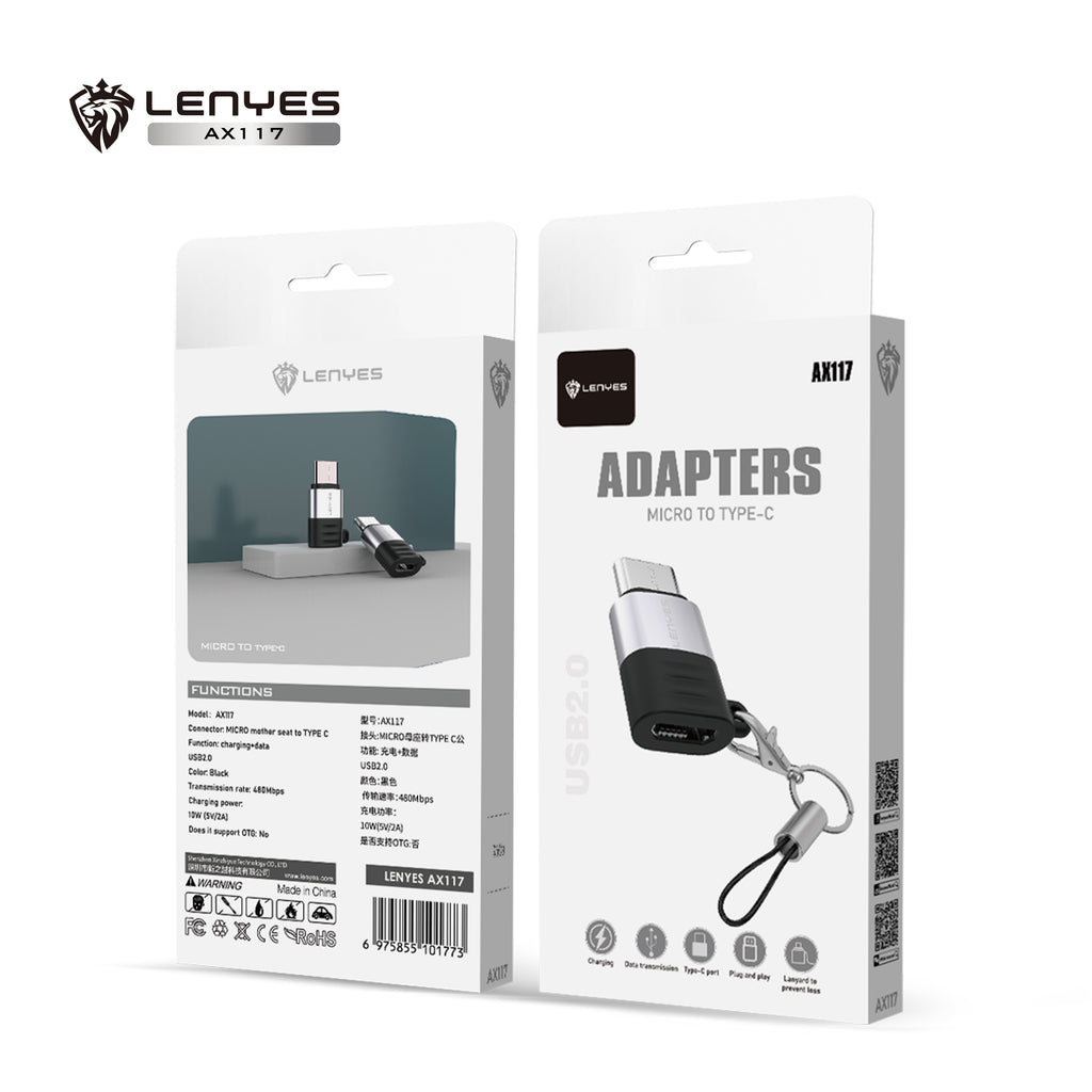 AX117 Adaptador Micro USB/V8 a Tipo-C -Lenyes