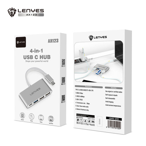AX123 Tipo-C HUB 4 en 1 -Lenyes