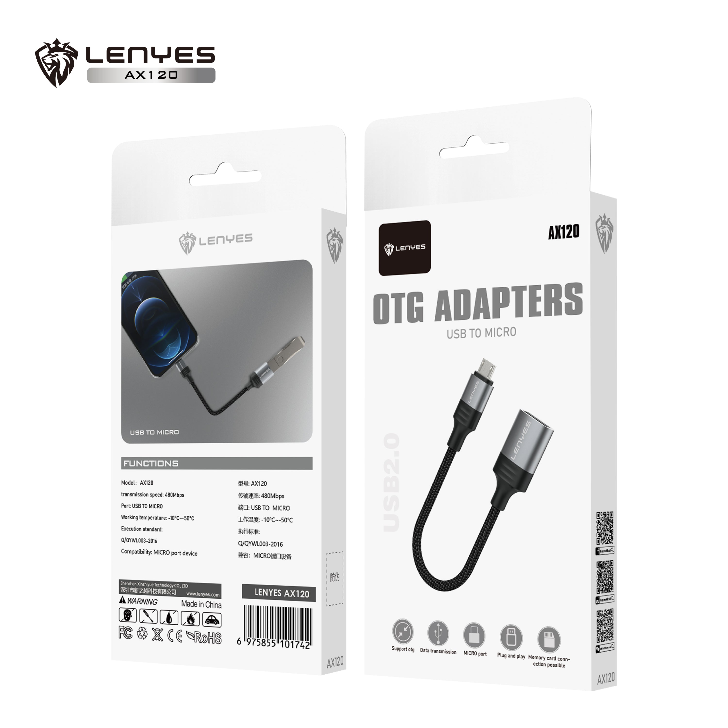 AX120 OTG Micro USB/V8 -Lenyes