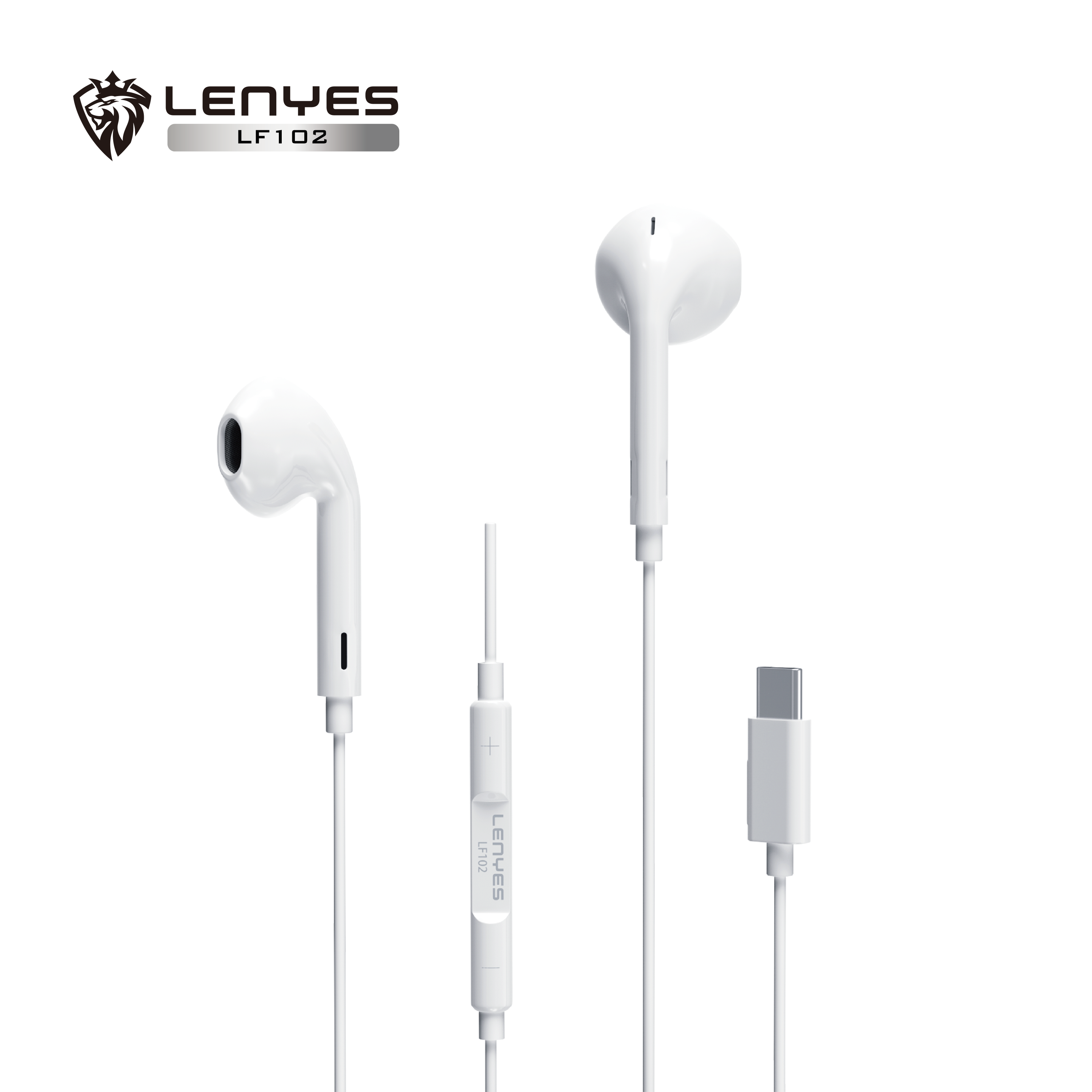 LENYES LF102 Auriculares con Cable USB-C - Hi-Fi Plug & Play con Micrófono HD y Control de Línea