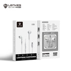 LENYES LF100 Auriculares Lightning iPhone Hi-Fi Extra Bass Micrófono Blanco