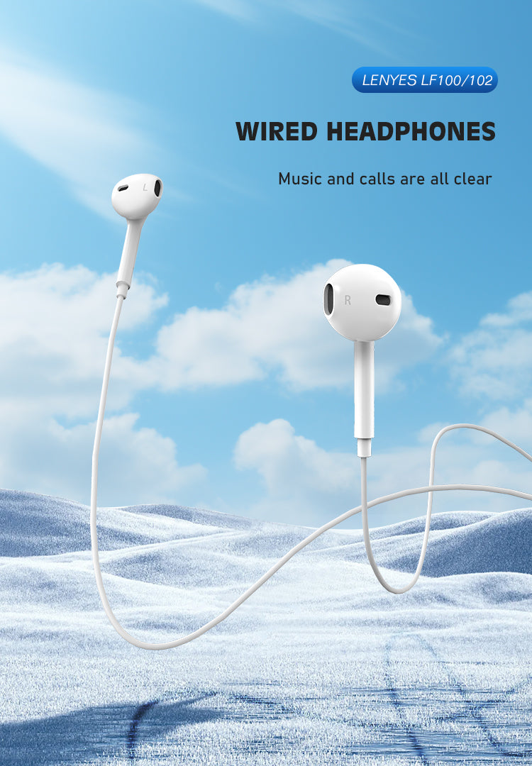 LENYES LF102 Auriculares con Cable USB-C - Hi-Fi Plug & Play con Micrófono HD y Control de Línea