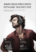 LENYES LH26 ANC Auriculares Bluetooth Cancelación Ruido 40mm Plegables Negro