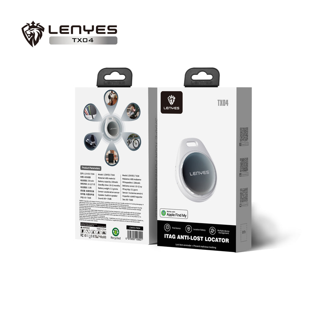 LENYES TX04 Localizador Apple Find My IPX5 Alerta Anti-Olvido Sonido