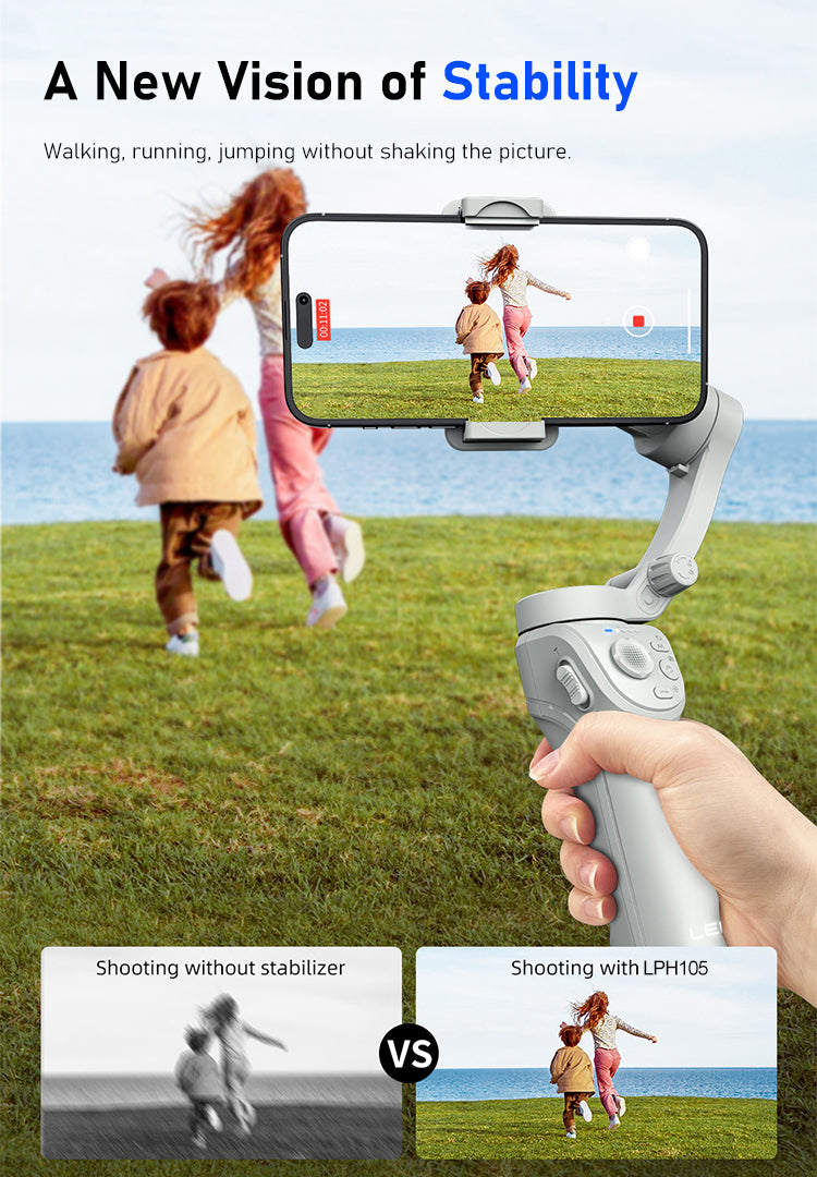 Estabilizador Gimbal | 3 Ejes Luz de Relleno y Seguimiento IA | LPH105