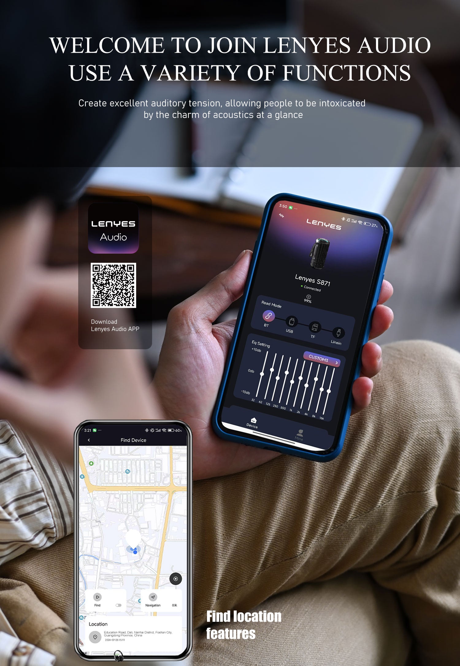 LENYES S871 Altavoz Bluetooth Alta Fidelidad IPX6 TWS 10 Horas Negro