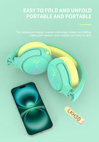 LENYES LKH30 Auriculares Bluetooth Niños Volumen Seguro 40mm 20h RGB Azul