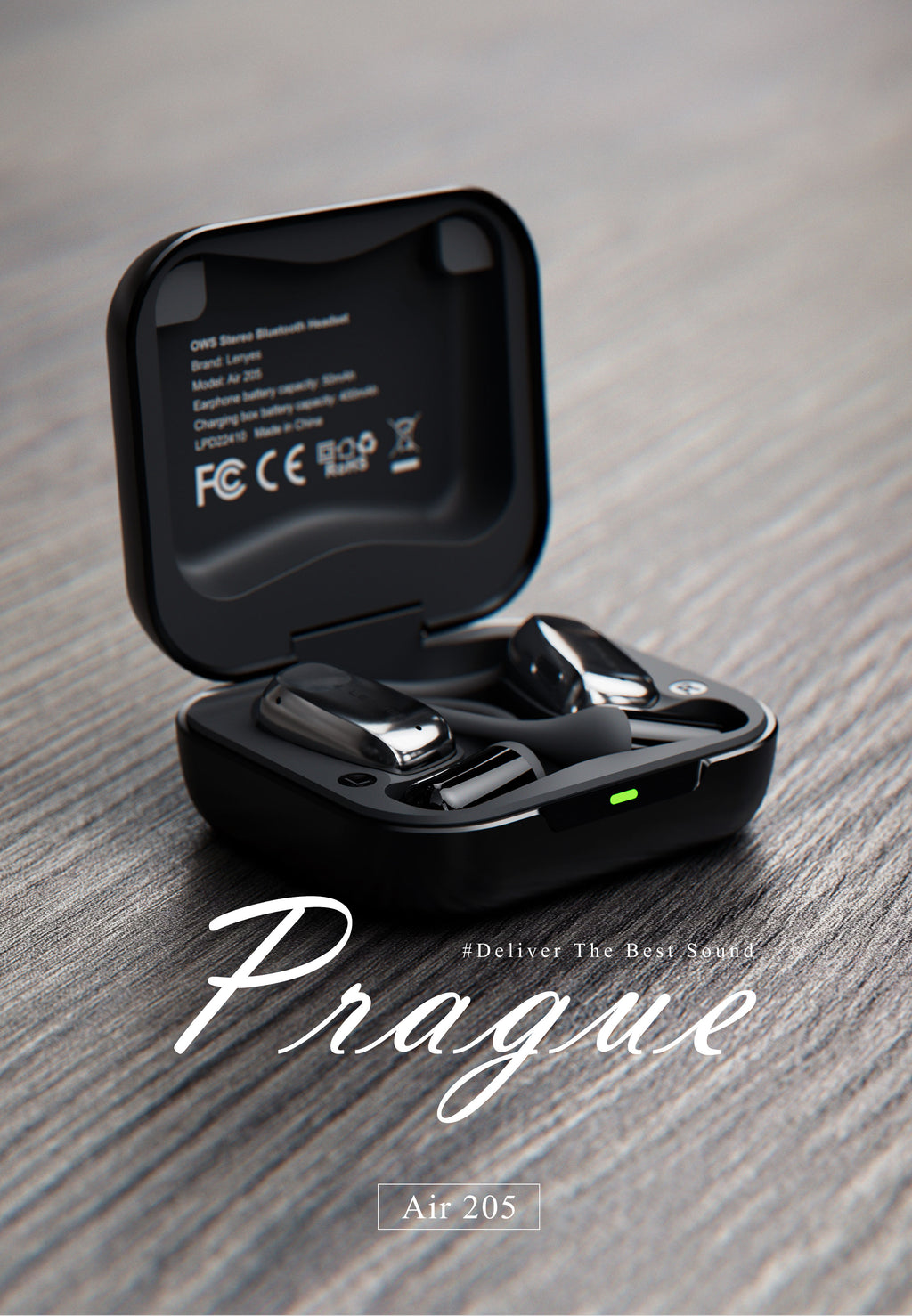 LENYES AIR 205 Auriculares OWS Oído Abierto Bluetooth 5.4 IPX6 6h Negro