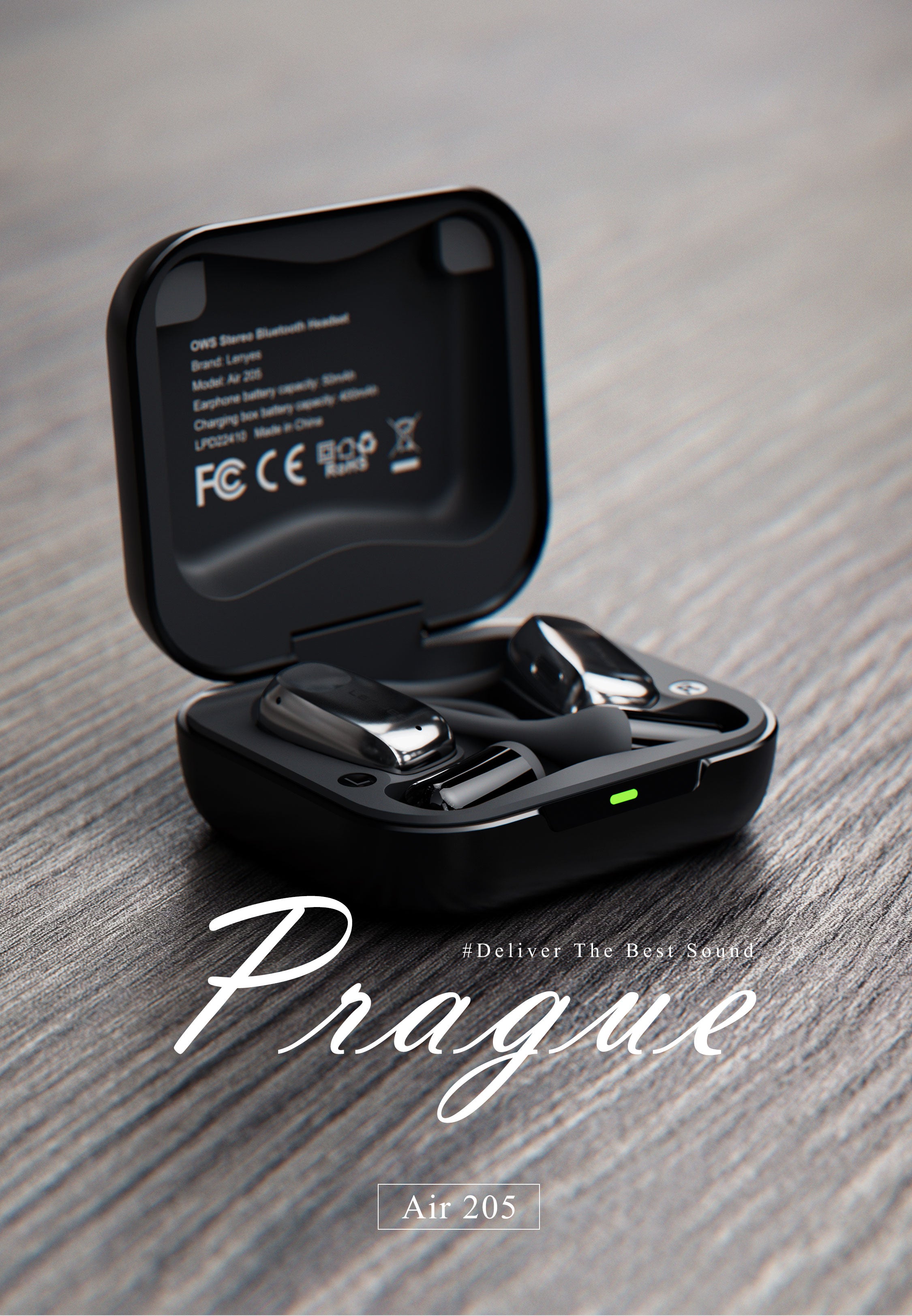 LENYES AIR 205 Auriculares OWS Oído Abierto Bluetooth 5.4 IPX6 6h Negro