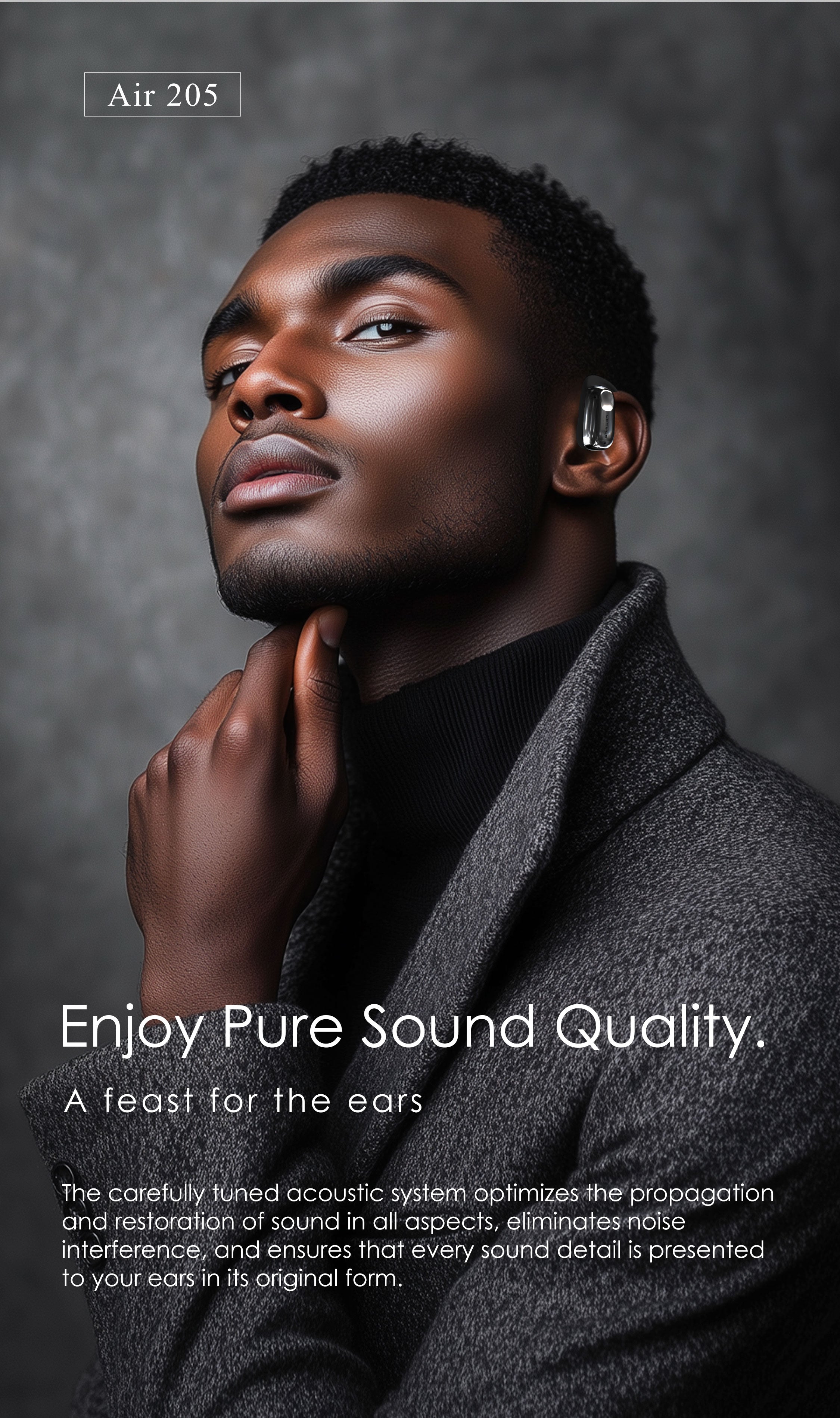 LENYES AIR 205 Auriculares OWS Oído Abierto Bluetooth 5.4 IPX6 6h Negro