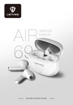 LENYES Air 69 WHITE Auriculares Bluetooth 5.4 TWS con Carga Magnética - Control Táctil y Hi-Res Audio