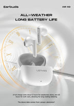LENYES Air 69 WHITE Auriculares Bluetooth 5.4 TWS con Carga Magnética - Control Táctil y Hi-Res Audio