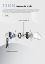 LENYES Air 68 BLACK Auriculares Bluetooth 5.4 TWS con Control Táctil - Diseño Compacto y Ligero