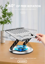 LENYES CR190 Soporte Portátil Tablet 360° Aluminio 10-17.3" Plegable Plata