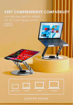 LENYES CR190 Soporte Portátil Tablet 360° Aluminio 10-17.3" Plegable Plata