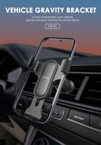 LENYES CR181 Soporte Coche Gravedad Rejilla Ventilación 360° Negro