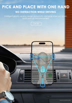 LENYES CR181 Soporte Coche Gravedad Rejilla Ventilación 360° Negro