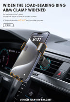 LENYES CR181 Soporte Coche Gravedad Rejilla Ventilación 360° Negro