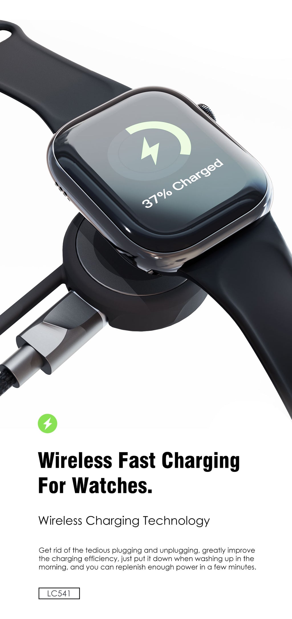 LENYES LC541 Cable de Datos 3 en 1 con Carga Inalámbrica para Smartwatch