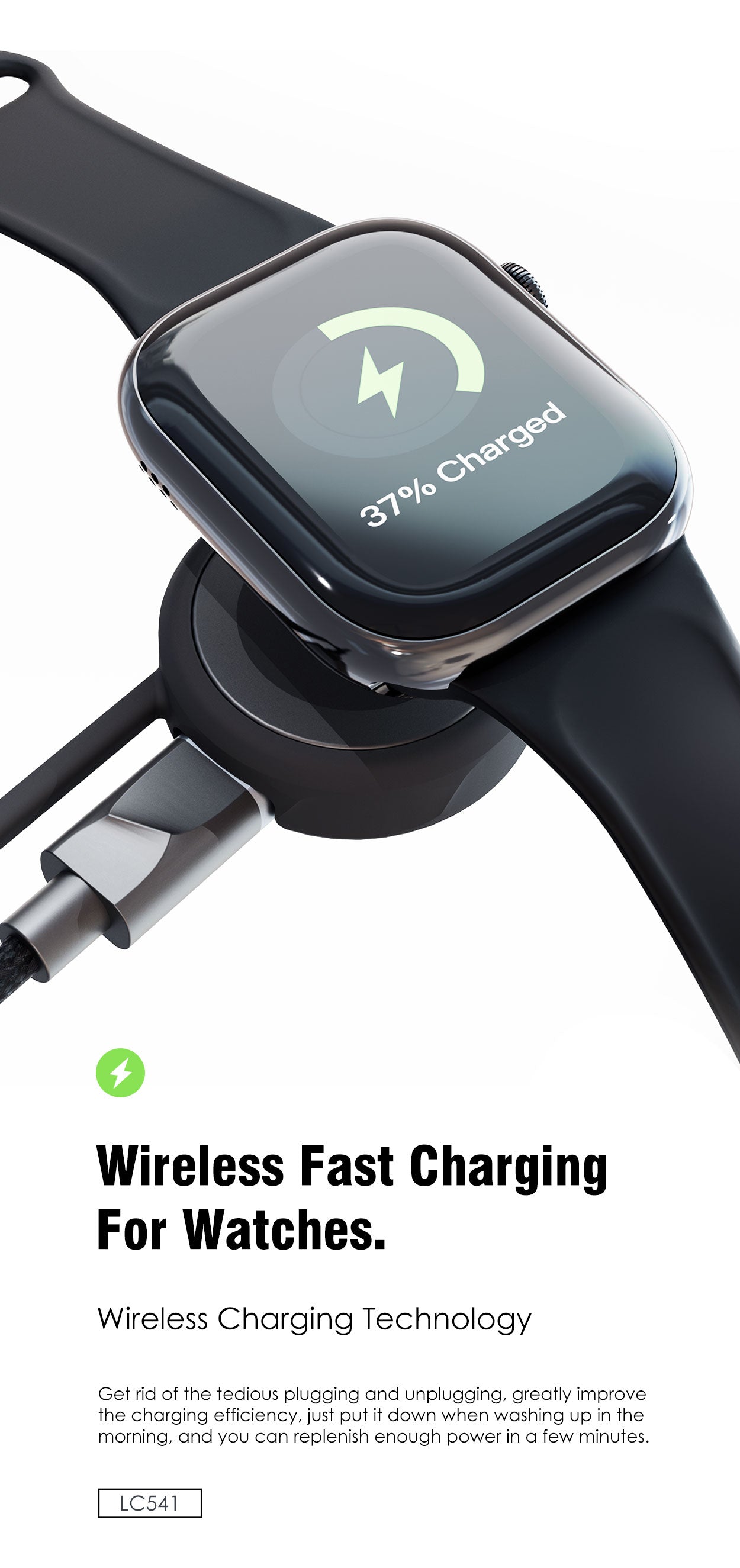 LENYES LC541 Cable de Datos 3 en 1 con Carga Inalámbrica para Smartwatch