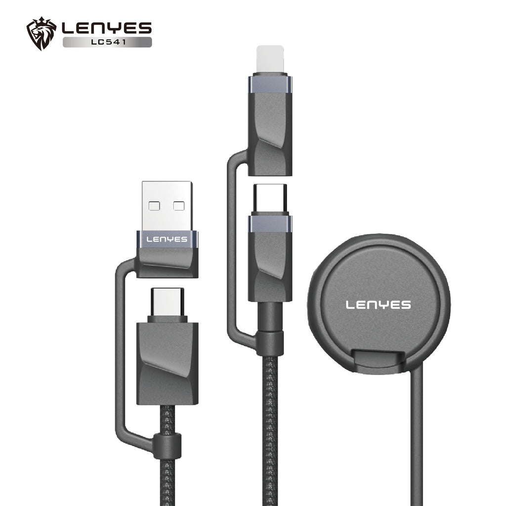 LENYES LC541 Cable de Datos 3 en 1 con Carga Inalámbrica para Smartwatch