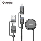LENYES LC541 Cable de Datos 3 en 1 con Carga Inalámbrica para Smartwatch