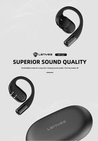 LENYES AIR 202 BEIGE Auriculares Bluetooth 5.4 Abiertos con Gancho - IPX4 Resistentes al Agua 32h Batería