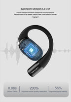 LENYES AIR 202 BEIGE Auriculares Bluetooth 5.4 Abiertos con Gancho - IPX4 Resistentes al Agua 32h Batería