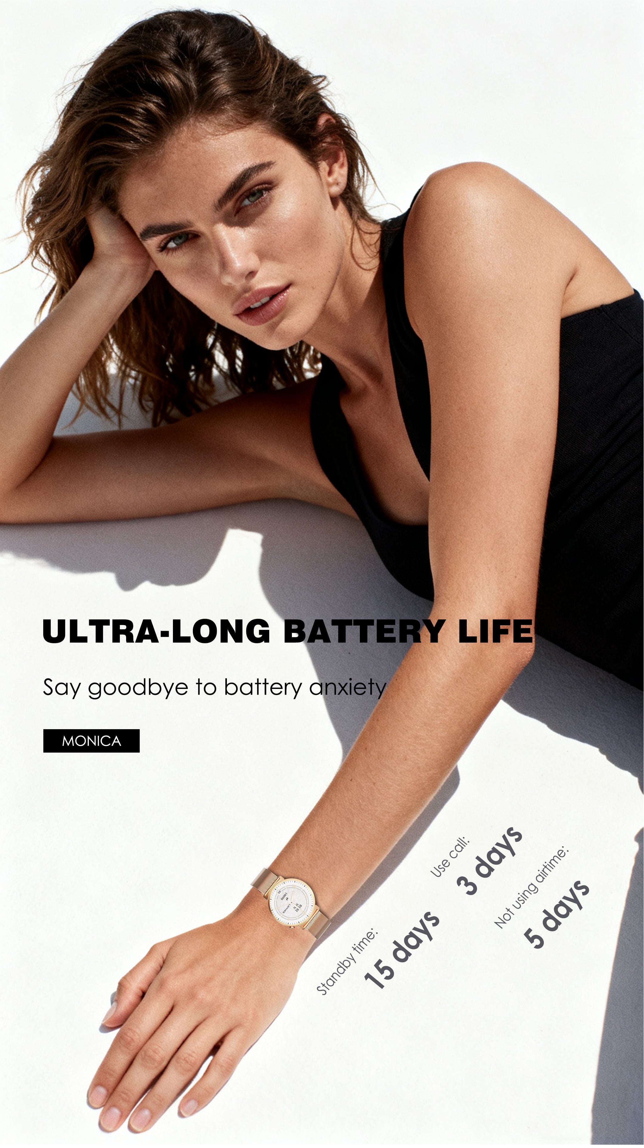 LENYES MONICA Smartwatch Ultra-Thin 8mm AMOLED 1.32" IP68 180mAh Oro Rosa