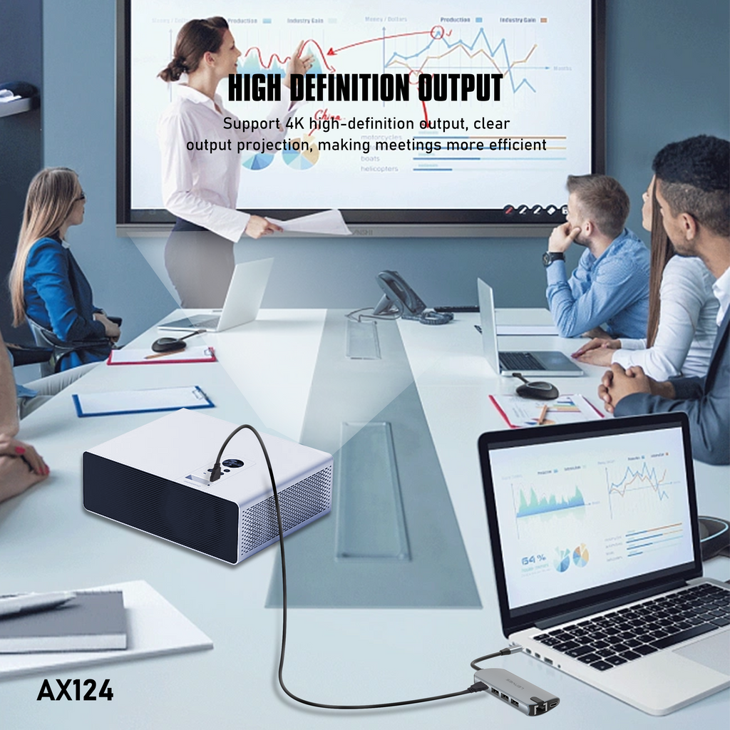 AX124 Tipo-C HUB 8 en 1 -Lenyes